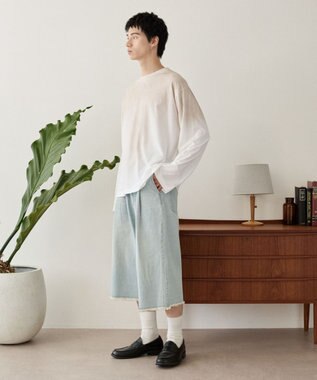 WEGO クロップドワイドデニムパンツ デニム淡色