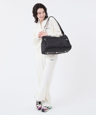 LeSportsac DELUXE MED WEEKENDER MH/ロゴジャガードブラックスナイデル ロゴジャガードブラックスナイデル