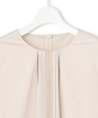 23区 S 【洗える】ブラウスライクジャージー タックディテール カットソー ライトグレー系