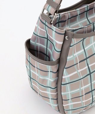 Y'SACCS ドローイングチェックショルダーバッグ グレージュ