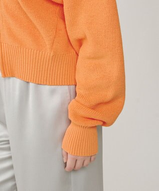 GRACE CONTINENTAL ハイゲージ畦ニットカーディガン オレンジ