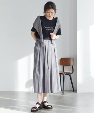 23区 【SLOW/洗える】ロゴ Tシャツ ブラック系