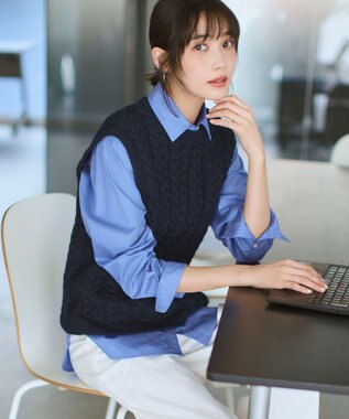 23区 ケーブル ニットベスト