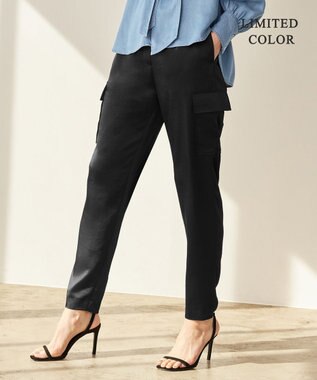 ICB 【WEB限定カラーあり・洗える】Calm カーゴパンツ ブラック系［WEB限定］