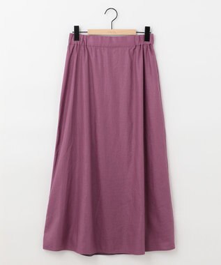SHARE PARK LADIES 【洗える】リネンレーヨンコーティングウォッシュスカート パープル