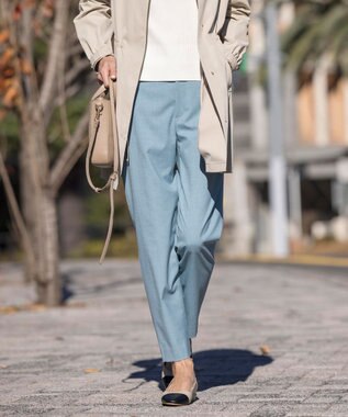 J.PRESS LADIES S 【洗える】ストレッチ テーパード パンツ スカイブルー系
