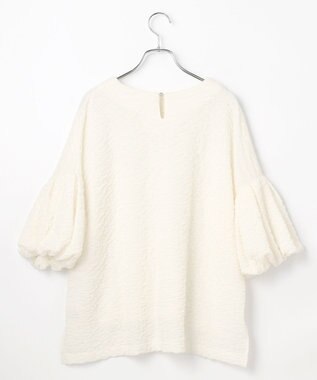 #Newans 【金子綾さんインスタライブご紹介アイテム】【洗える/セットアップ可能】ふくれジャガード パフスリーブブラウス ホワイト