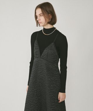 GRACE CONTINENTAL エンボスキャミワンピース ブラック