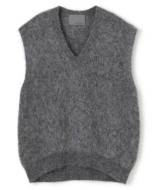 uncrave アルパカファーニット Vネックベスト チャコール