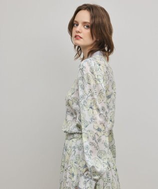 GRACE CONTINENTAL フルーツフラワープリントトップ イエロー