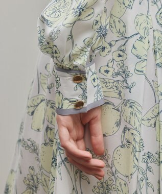 GRACE CONTINENTAL フルーツフラワープリントトップ イエロー