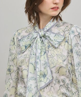 GRACE CONTINENTAL フルーツフラワープリントトップ イエロー