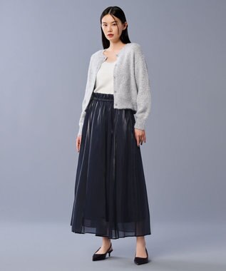 uncrave ラメ シャギー ニット カーディガン（uncrave STANDARD） シルバー×ライトグレー