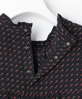 J.PRESS LADIES S スエード幾何プリント ブラウス ネイビー系