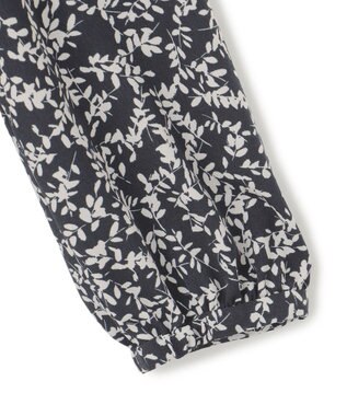 23区 【洗える】シャドーリーフ プリント ブラウス ネイビープリント