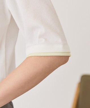 AMERICAN HOLIC シアーリブ配色プルオーバー Off White
