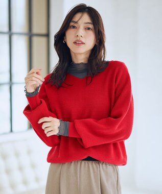 ANY 【8色展開】Vネックデイリーニット レッド