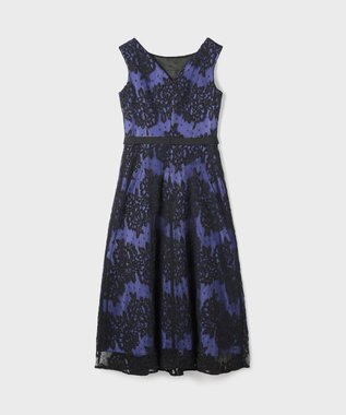 GRACE CONTINENTAL レースボーダードレス ネイビー
