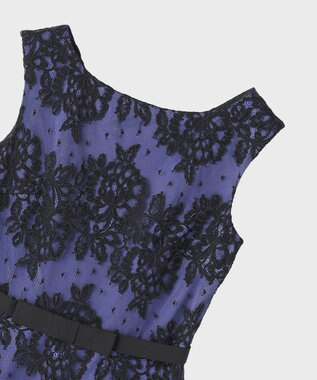 GRACE CONTINENTAL レースボーダードレス ネイビー