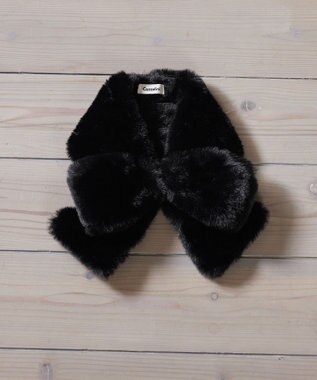 Tiaclasse リボン型ファーティペット ブラック