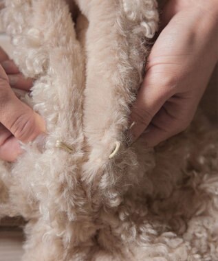 Tiaclasse リボン型ファーティペット アイボリー