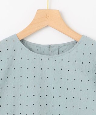 組曲 S エンブロイダリーレースフリル ブラウス スモーキーミント系