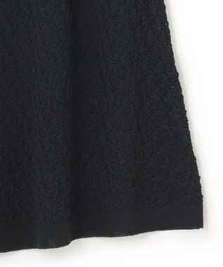 23区 【洗える】リネンコットンドライ ニットフレア スカート ブラック系