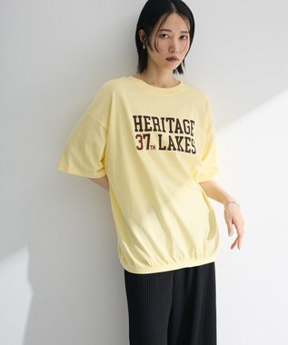 Green Parks カレッジロゴ刺繍５分袖チュニック Yellow