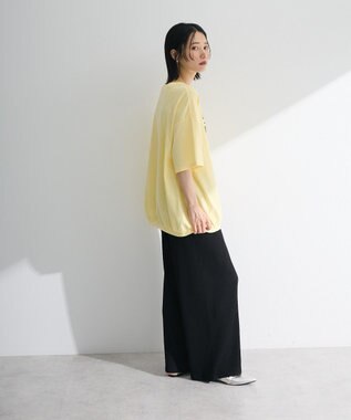 Green Parks カレッジロゴ刺繍５分袖チュニック Yellow