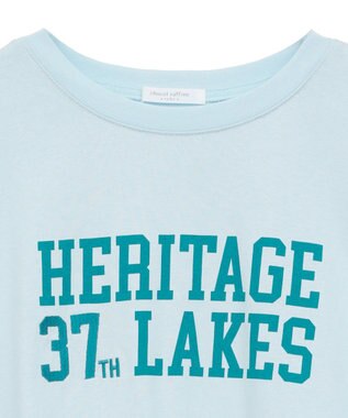 Green Parks カレッジロゴ刺繍５分袖チュニック Blue