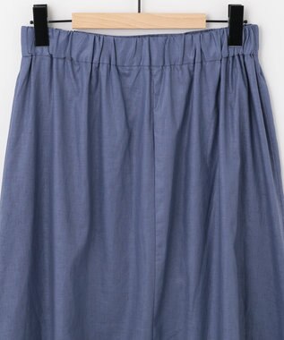 SHARE PARK LADIES 【洗える】リネンレーヨンコーティングウォッシュスカート ブルー