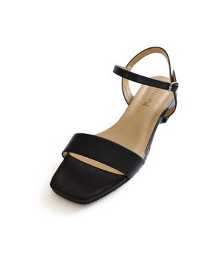 Pointer 日本製 本革スクエアトゥサンダル ブラック