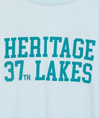 Green Parks カレッジロゴ刺繍５分袖チュニック Blue