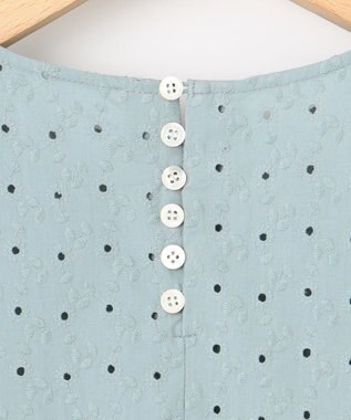 組曲 S エンブロイダリーレースフリル ブラウス スモーキーミント系