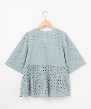 組曲 S エンブロイダリーレースフリル ブラウス スモーキーミント系