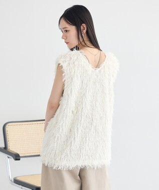 earth music&ecology フェザージャガードベスト Ivory