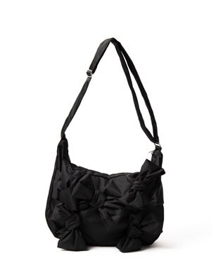 WEGO リボンデザインBIGショルダー ブラック
