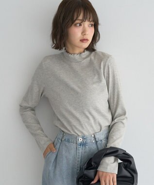 earth music&ecology ラメテレコハイネックプルオーバー