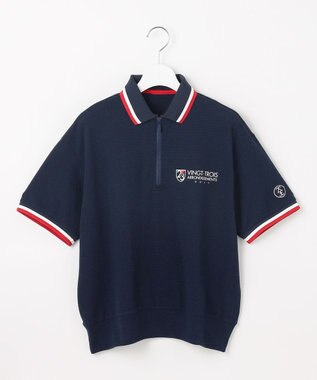 23区GOLF 【WOMEN】ゆったりシルエット 半袖ゴルフポロシャツ ネイビー系