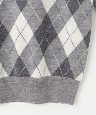 J.PRESS LADIES 【WEB限定カラーあり・洗える】アーガイルツイン ニット グレー系