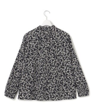 23区 【洗える】シャドーリーフ プリント ブラウス ネイビープリント