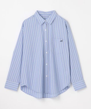 ANY オーバーサイズシャツ ブルーストライプ