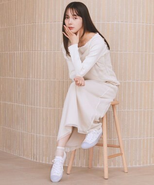 earth music&ecology SET2点チュール＆キャミワンピース Ecru