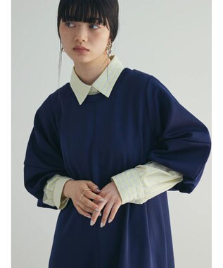 Green Parks armonia. 袖ボリュームポンチワンピース Navy