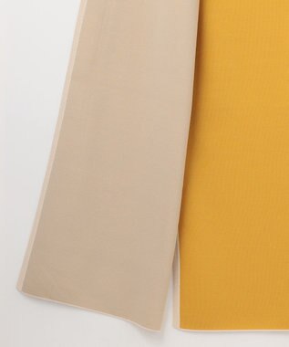 自由区 【WEB限定カラーあり・洗える】クレープストレッチニット ジレ シャンパンベージュ×マスタード