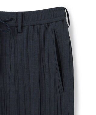 JOSEPH HOMME 【HIGH GRADE LINE】フォグプリーツストレッチ　ドロスト付ワイドストレートパンツ / HARRY CONVERTIBLE ネイビー系