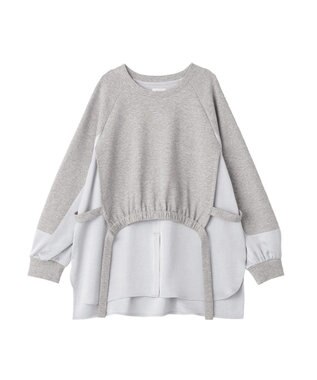 YECCA VECCA シャツレイヤードデザインプルオーバー Gray Mixture