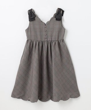 ANY KIDS チェックジャンパースカート チャコールチェック
