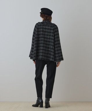 GRACE CONTINENTAL フレアスリーブツイードジャケット ブラック