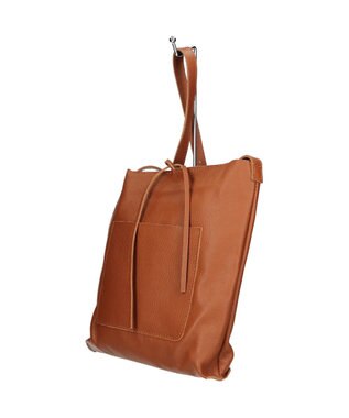 INTER-CHAUSSURES 【ANDREA CARDONE】ミディアムサイズレザートートバッグ ブラウンコンビ